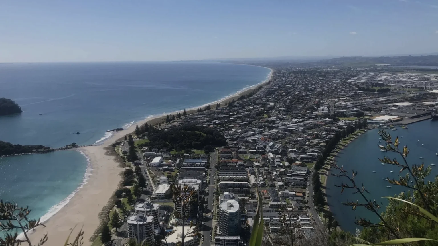 Mount Maunganui and Tauranga seen from Mauao